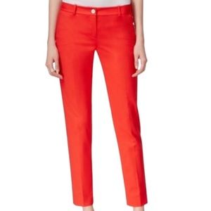 MICHAEL Michael Kors Slim Stretch Basics Pants, Coral Reef Red, Size 6
